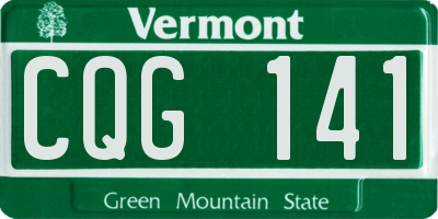VT license plate CQG141