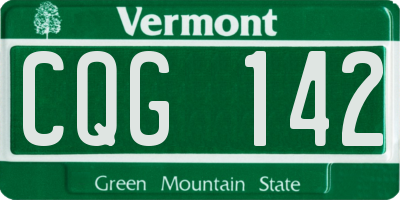 VT license plate CQG142