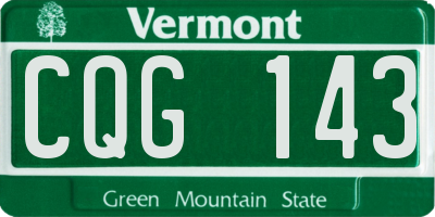VT license plate CQG143