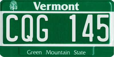 VT license plate CQG145