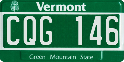 VT license plate CQG146