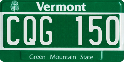 VT license plate CQG150