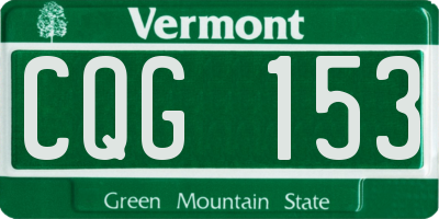 VT license plate CQG153