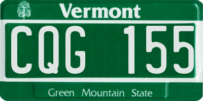 VT license plate CQG155
