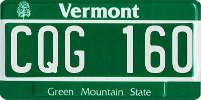 VT license plate CQG160