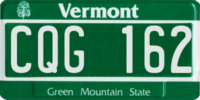 VT license plate CQG162
