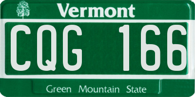 VT license plate CQG166