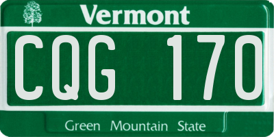 VT license plate CQG170