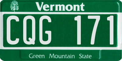 VT license plate CQG171