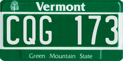 VT license plate CQG173