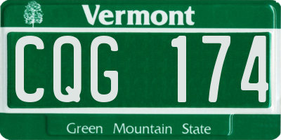 VT license plate CQG174