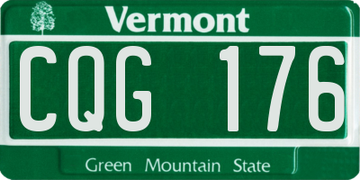 VT license plate CQG176