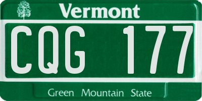 VT license plate CQG177