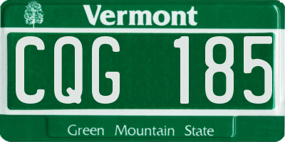 VT license plate CQG185