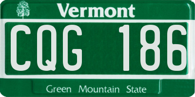 VT license plate CQG186