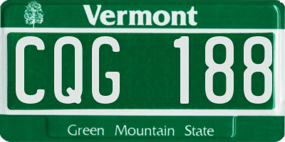 VT license plate CQG188