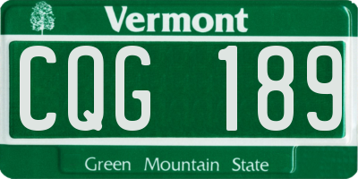 VT license plate CQG189