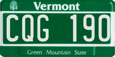 VT license plate CQG190