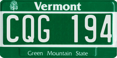 VT license plate CQG194