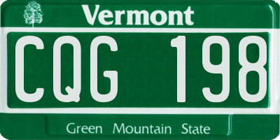 VT license plate CQG198