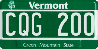 VT license plate CQG200