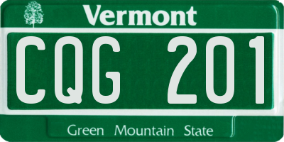 VT license plate CQG201
