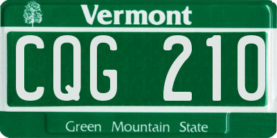 VT license plate CQG210