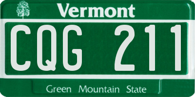 VT license plate CQG211
