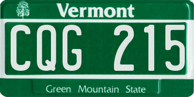 VT license plate CQG215