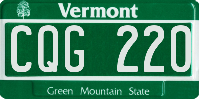 VT license plate CQG220