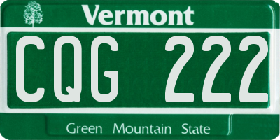 VT license plate CQG222