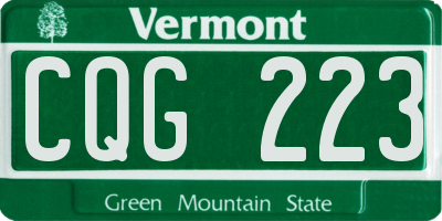 VT license plate CQG223