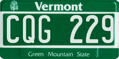 VT license plate CQG229