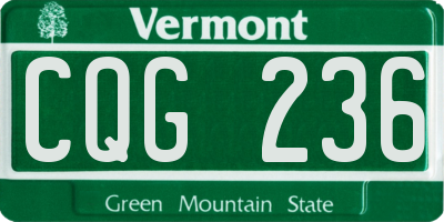 VT license plate CQG236