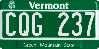VT license plate CQG237