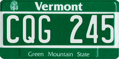 VT license plate CQG245