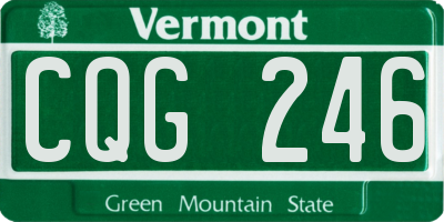 VT license plate CQG246