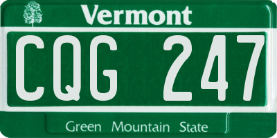 VT license plate CQG247