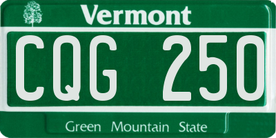 VT license plate CQG250