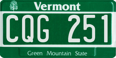 VT license plate CQG251