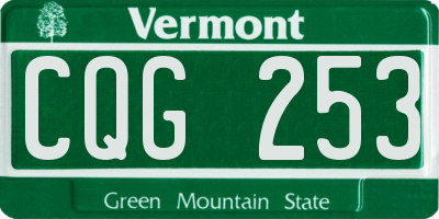 VT license plate CQG253