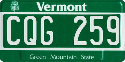 VT license plate CQG259