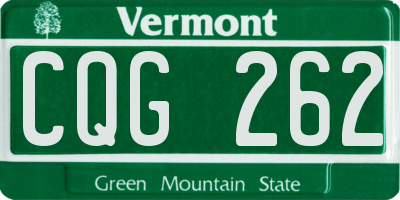 VT license plate CQG262