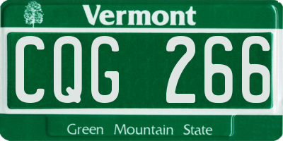 VT license plate CQG266