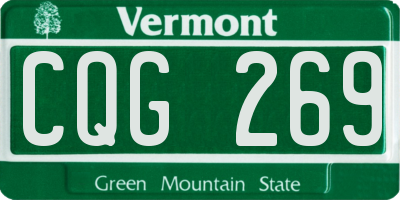 VT license plate CQG269
