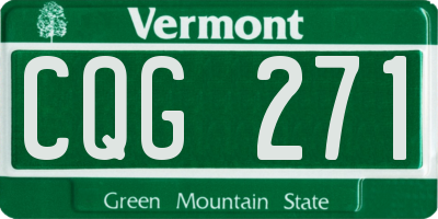 VT license plate CQG271