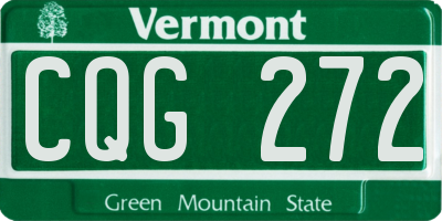 VT license plate CQG272