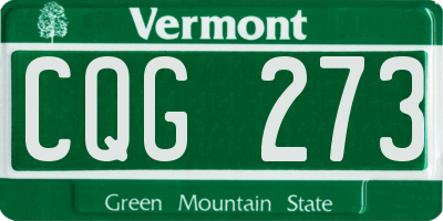 VT license plate CQG273