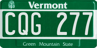 VT license plate CQG277