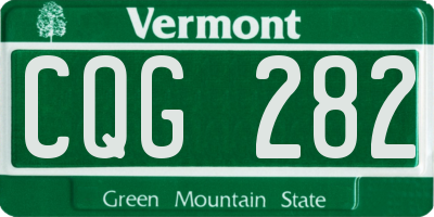 VT license plate CQG282